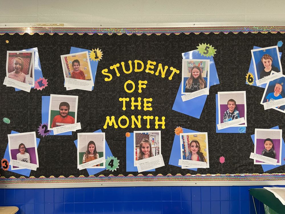 November Student of the Month Bulletin Board in the Elementary