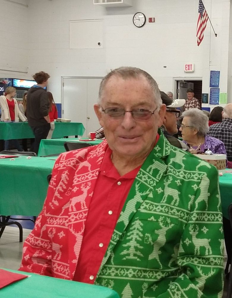 Dave McCombs full of the Christmas Spirit at the Senior Citizens' Christmas Dinner