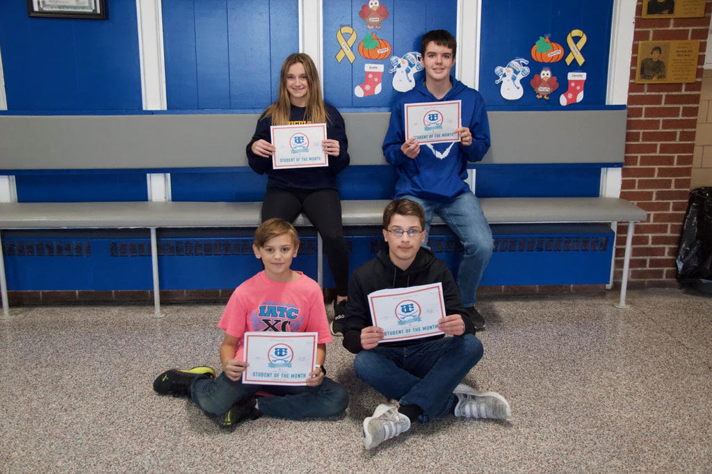 December Student of the Month.  7th - Brock Micetich 8th - Robert Goemaat 9th - Alli Reed (not pictured) 10th - Tyler Bailey 11th - Cheyanne Bruns 12th - Jetta Sterner (not pictured)